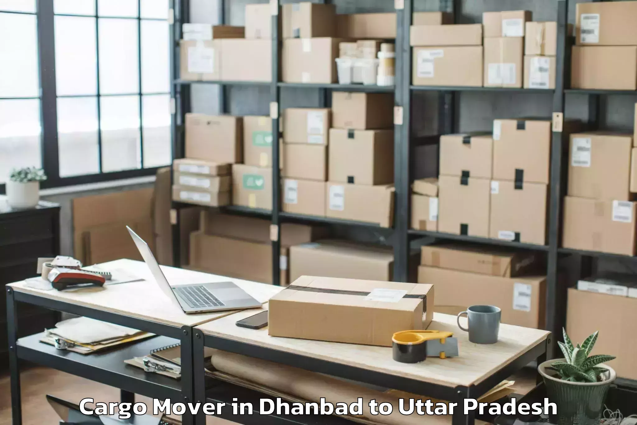 Easy Dhanbad to Maniar Cargo Mover Booking